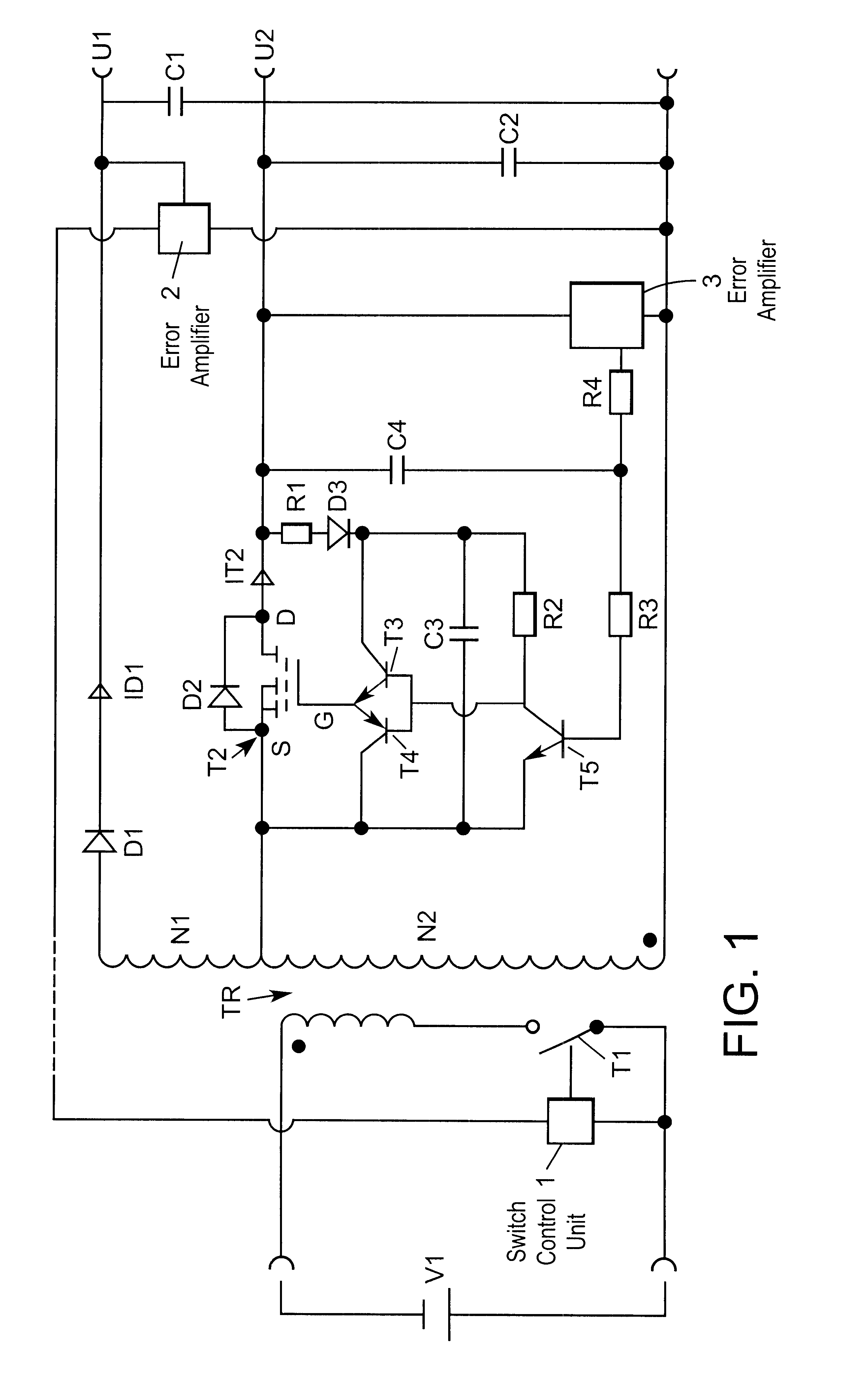 Method and arrangement for regulating low output voltages in multiple output flyback DC/DC converters
