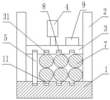 Improved structure based on clamping device for compressing wood of different sizes