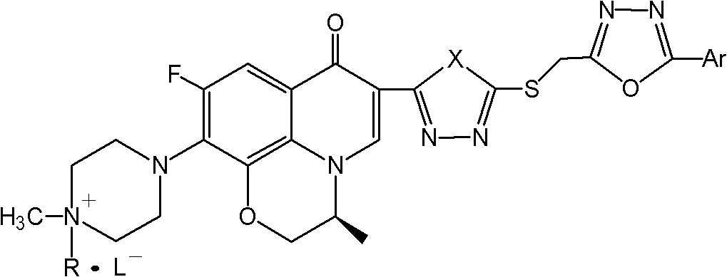 Levorotatory fluoroquinolone C3 diazole methyl sulfide quaternary ammonium salt, preparation method and application thereof