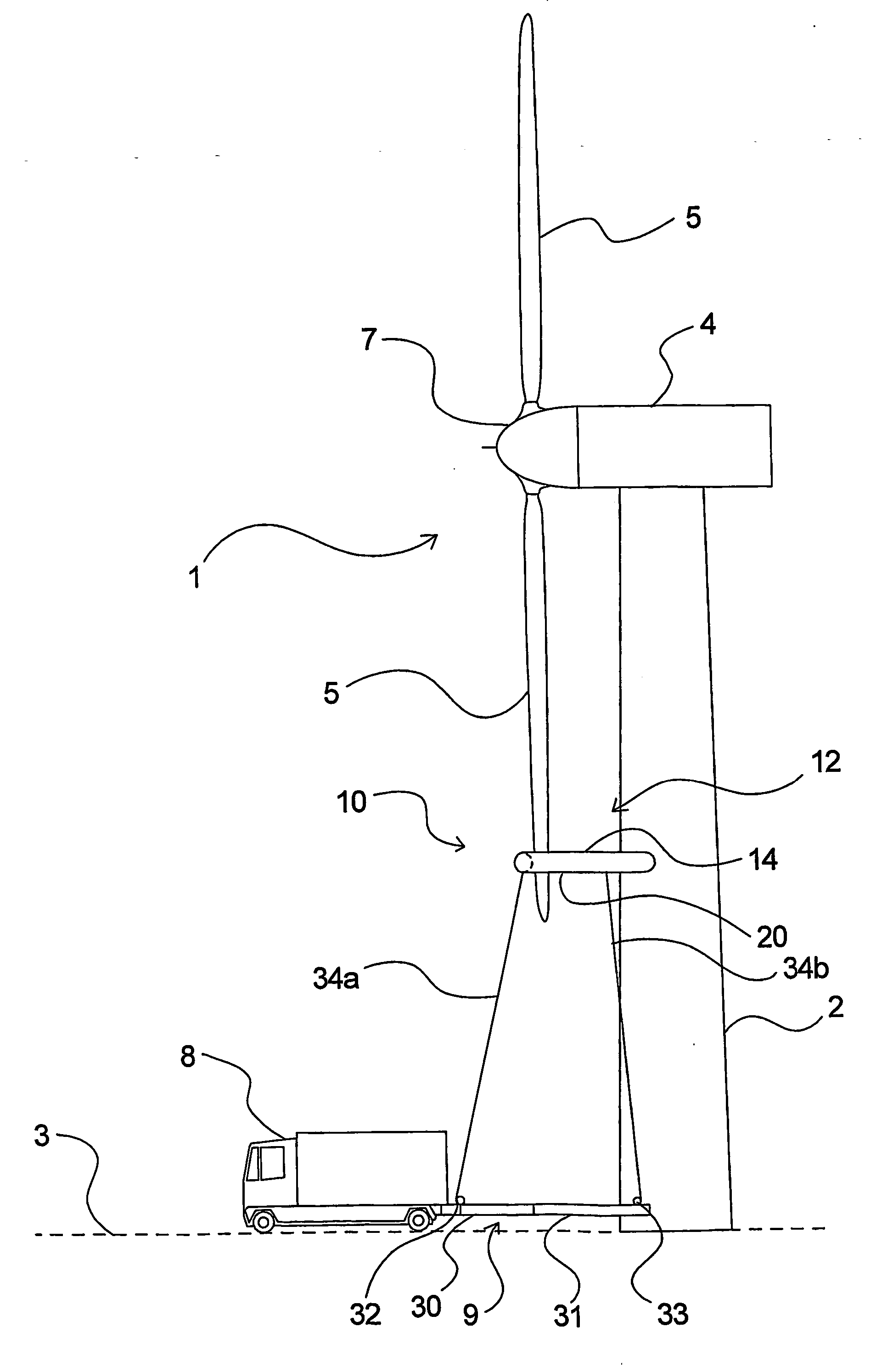 Method and a device for lifting and/or lowering of objects at a wind turbine or the like and uses hereof