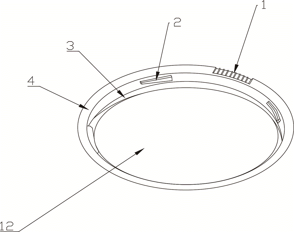 A circular plastic container locking structure
