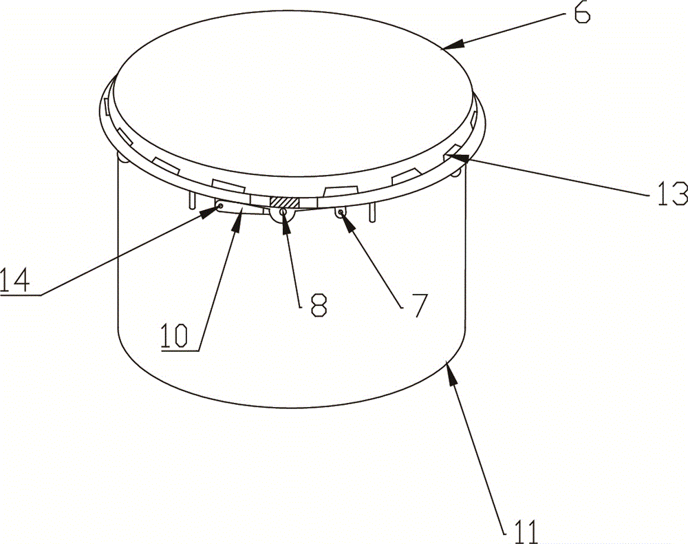 A circular plastic container locking structure
