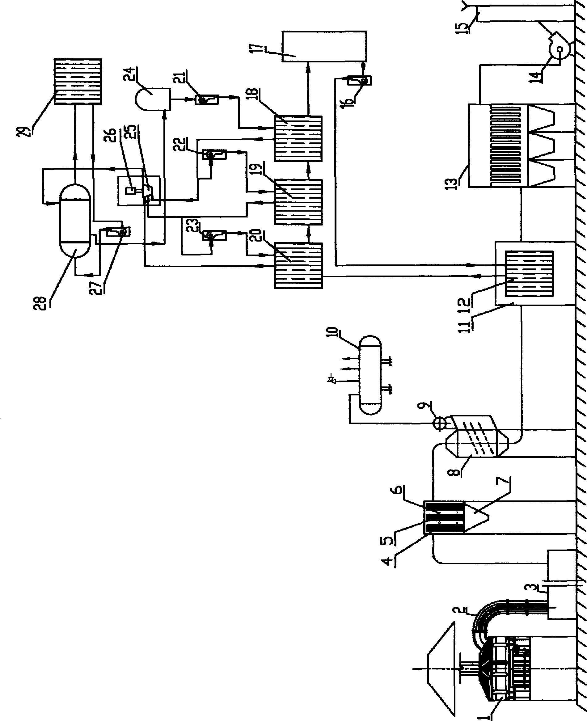 Cupola furnace flue gas organic Rankine waste heat power generation method