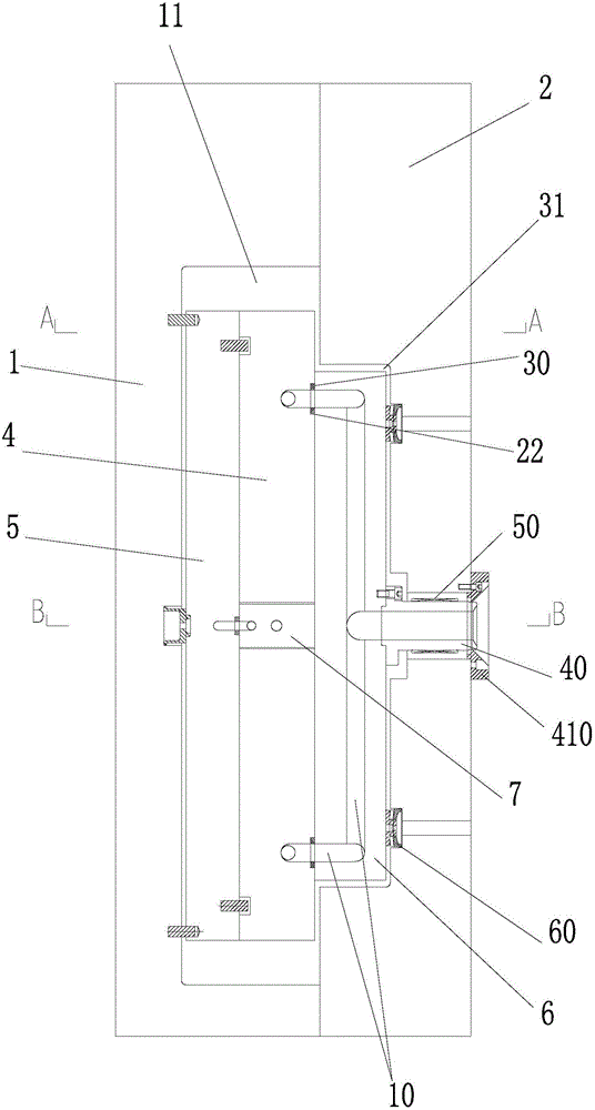 Hot-runner mold provided with double layers of runners