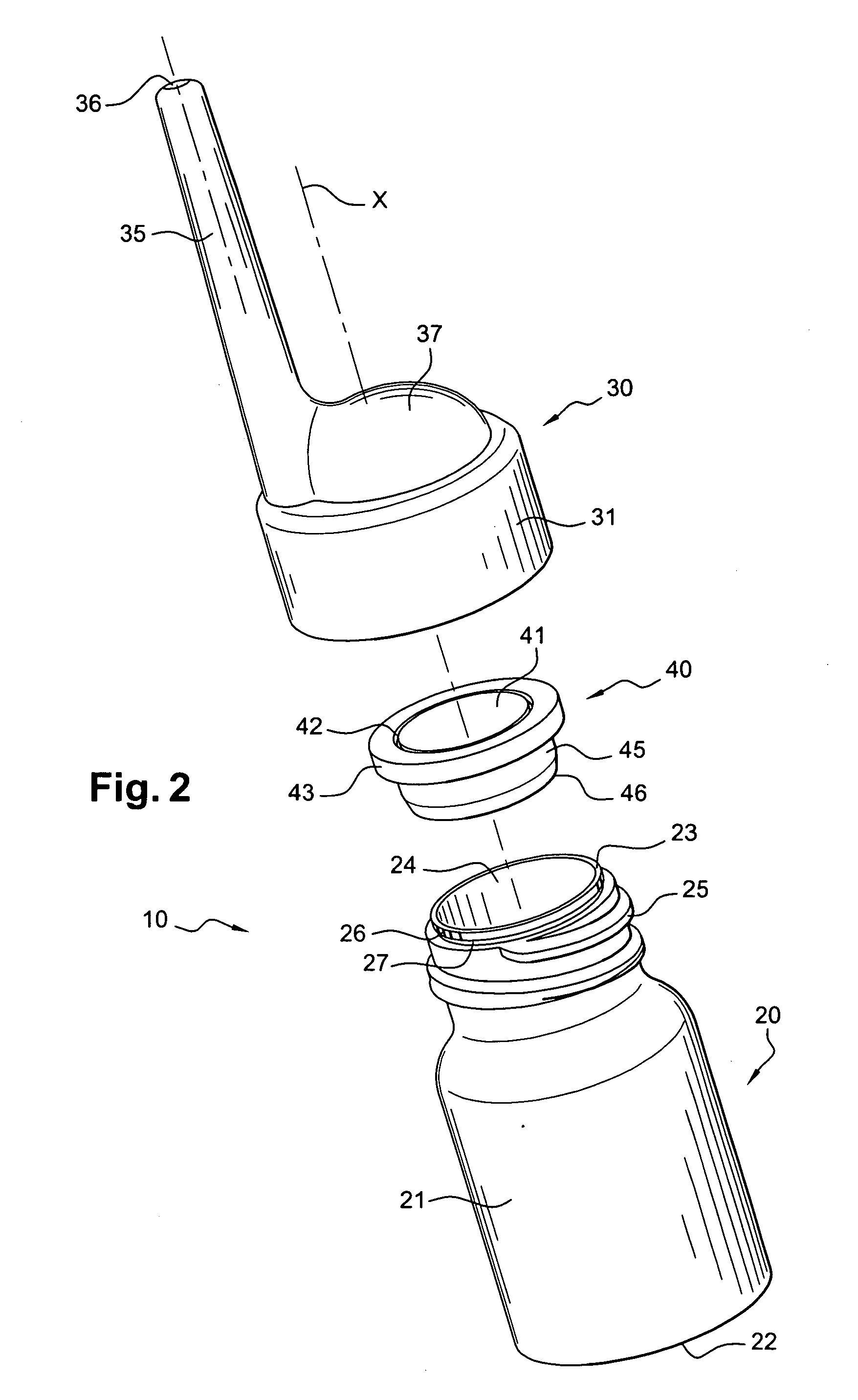 Assembly for the packaging and application of a fluid product