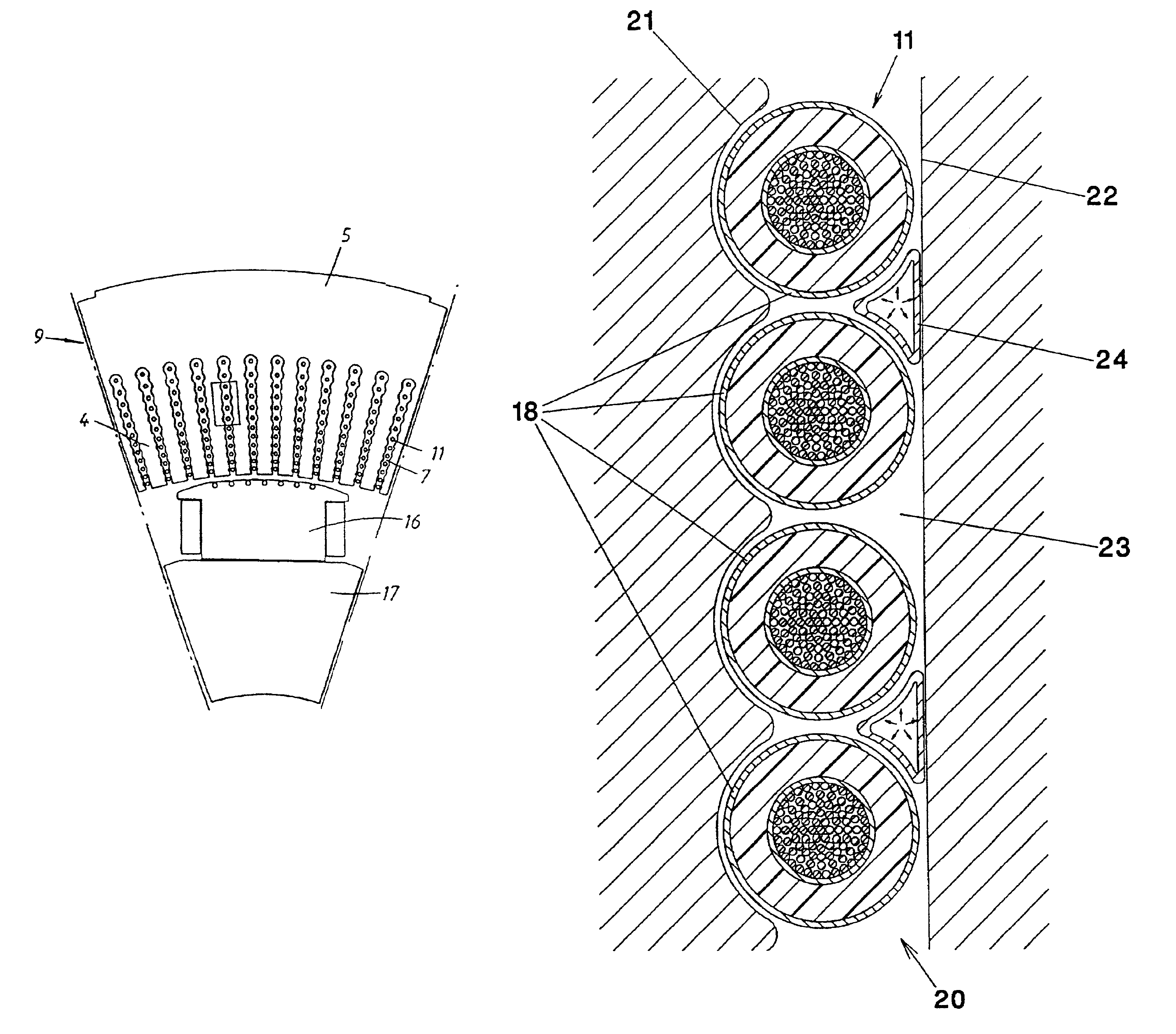 Method of applying a tube member in a stator slot in a rotating electrical machine