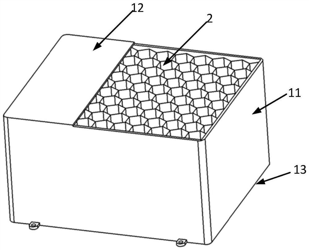 Honeycomb structure buffering and energy-absorbing device capable of resisting multidirectional impact