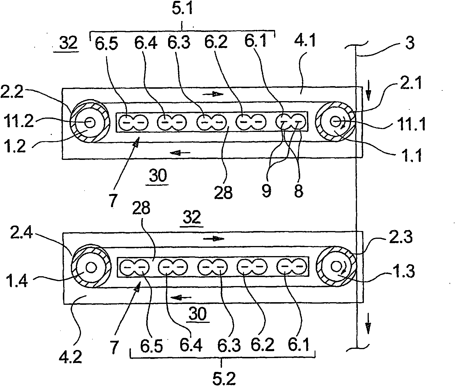Device for removing and stretching multifilament threads