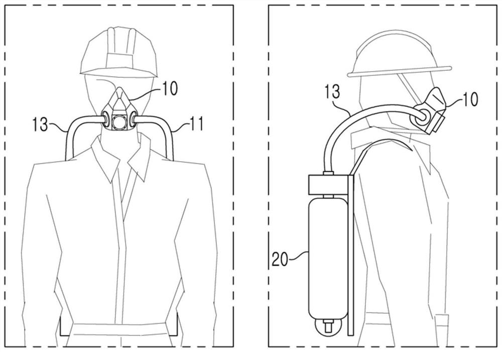 Rebreathing apparatus having inhaled oxygen mixing and exhaled carbon dioxide removal functions by electronic control