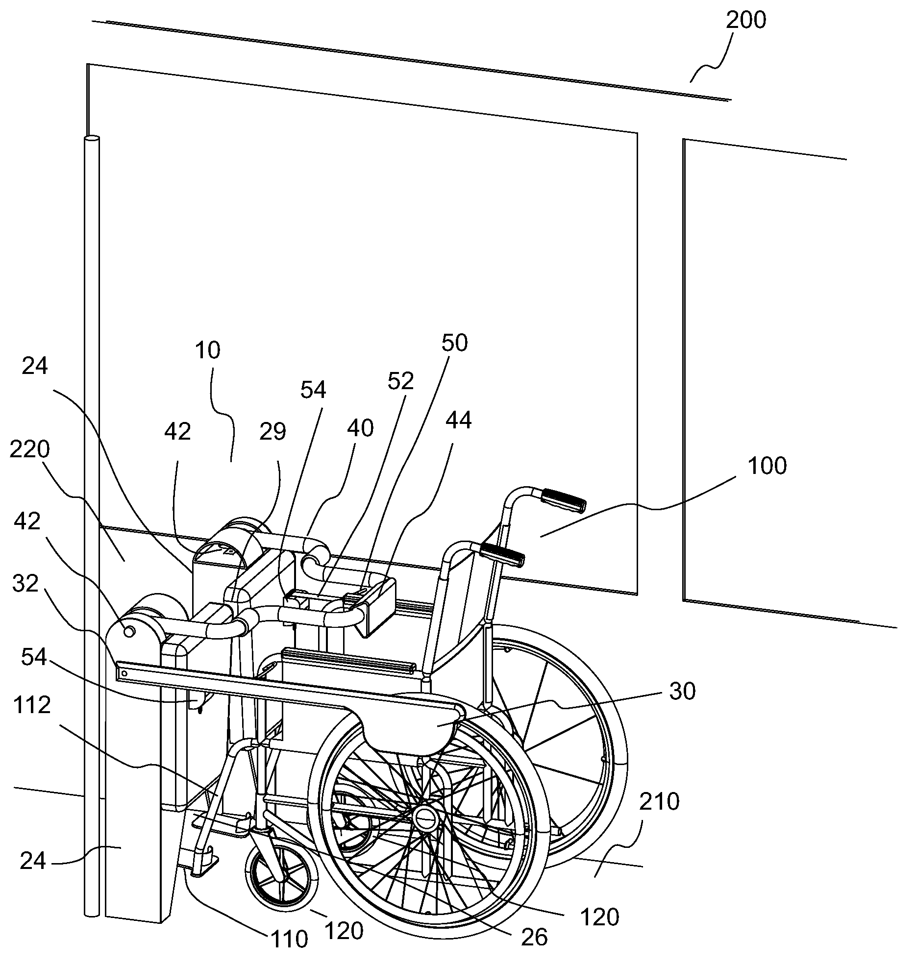 Wheeled mobility device containment systems and occupant retention systems and methods of containing wheeled mobility devices and retaining occupants thereof