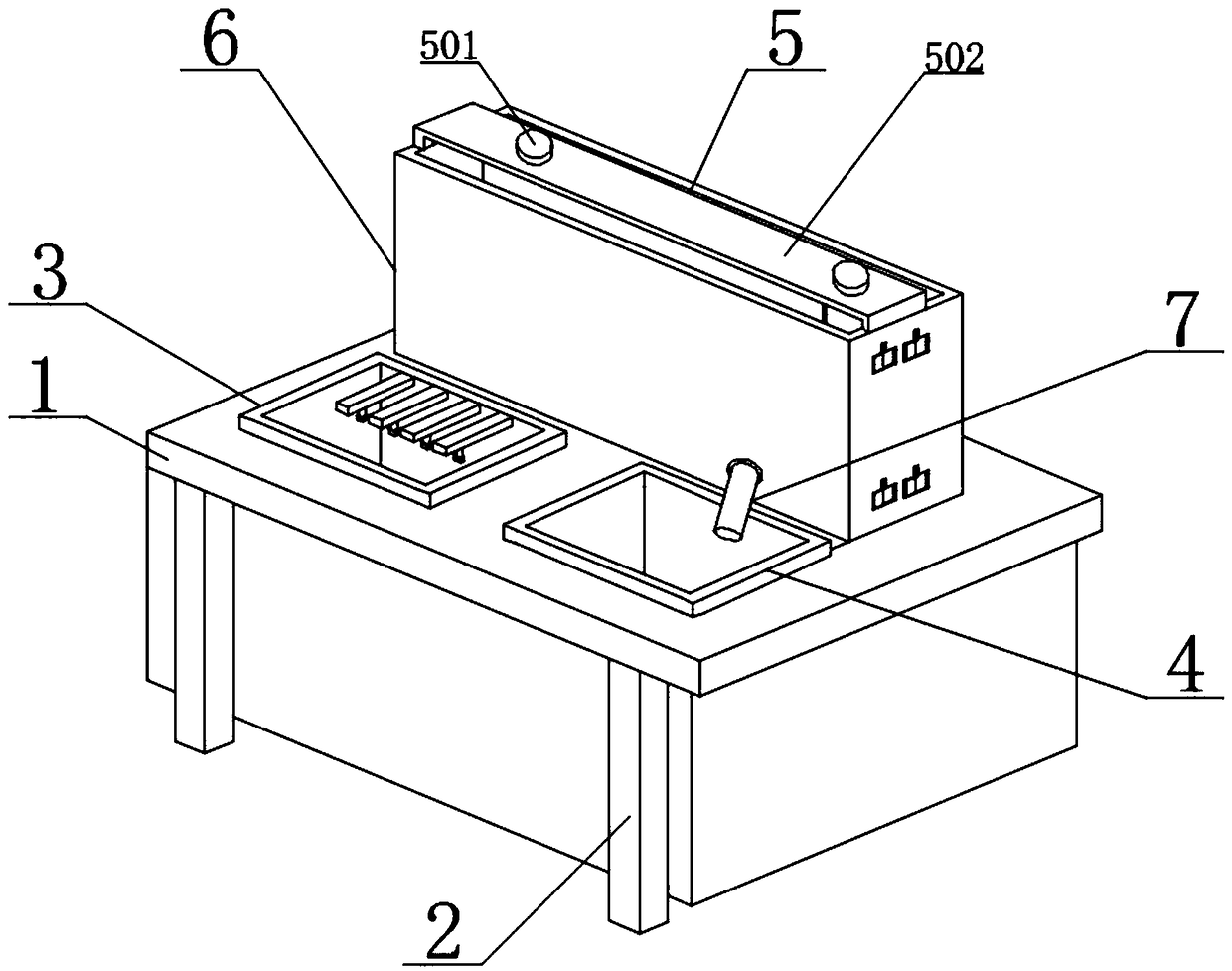 Wax immersing device of duck meat processing