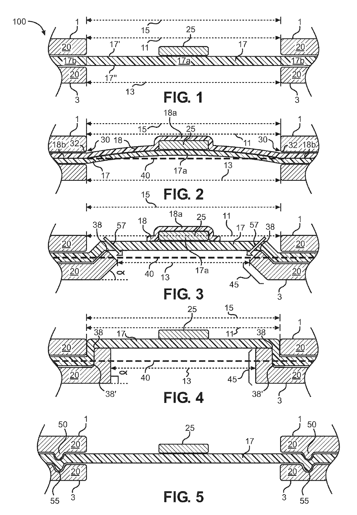 Suspension of a sample element with dimensional stability