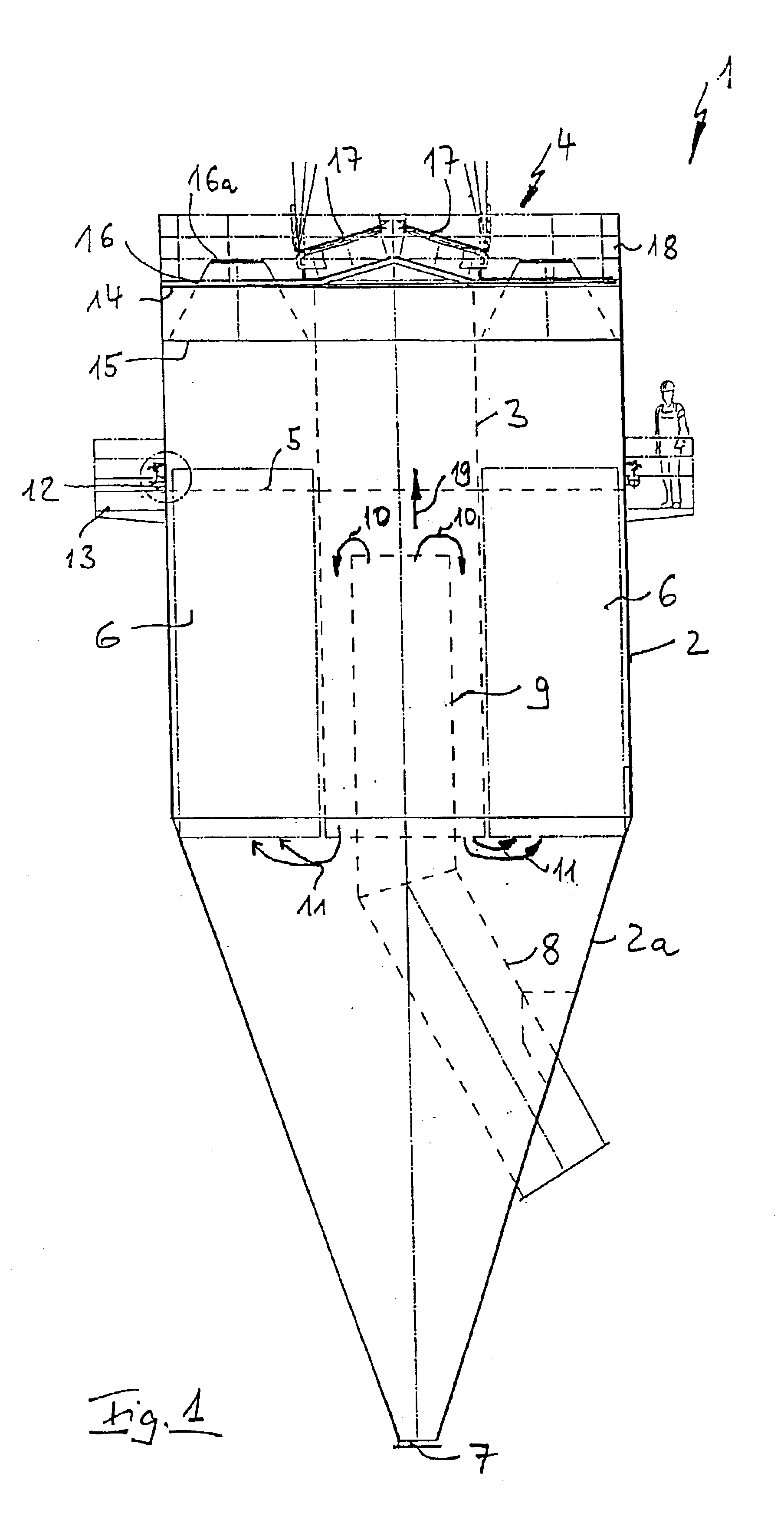 Silo and/or filter device for inflammable dry bulk freight