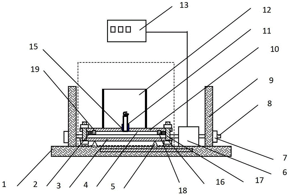 A metal stress corrosion test device in a crevice