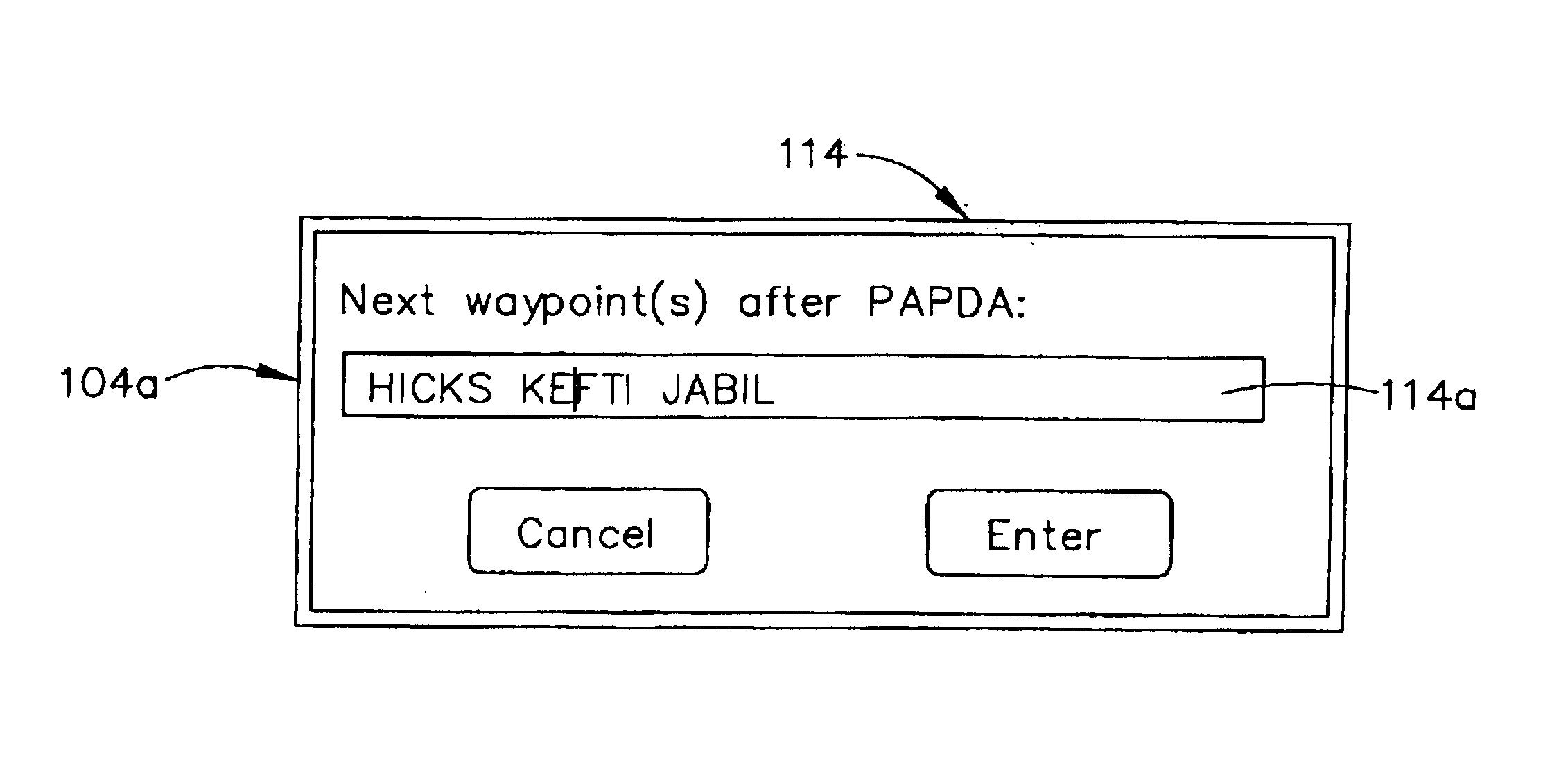 Method and system for entering data within a flight plan entry field