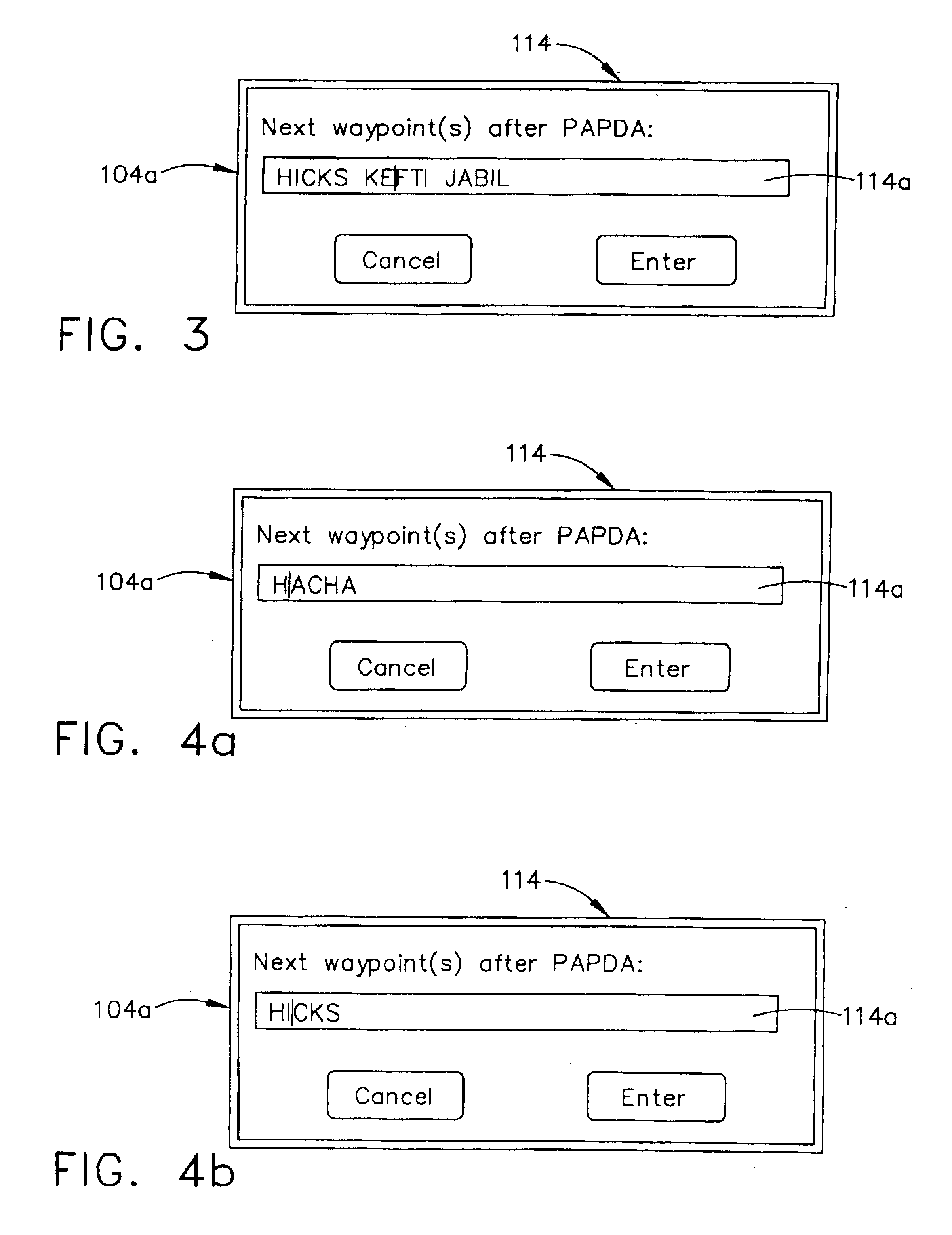 Method and system for entering data within a flight plan entry field