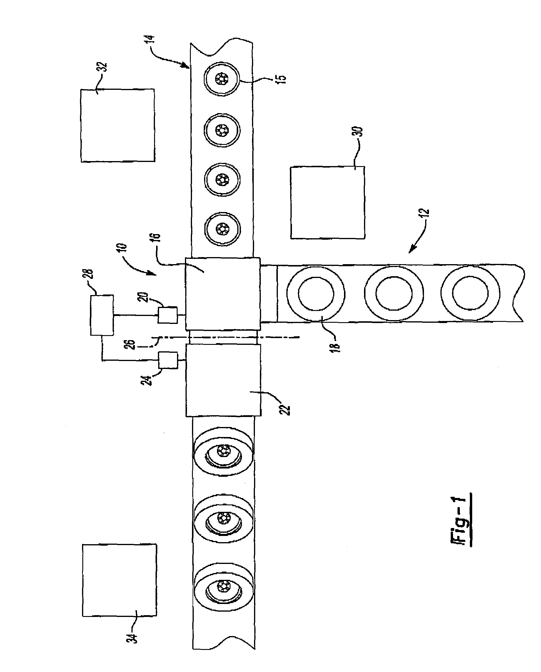 Vertical transfer device for tire assembly line
