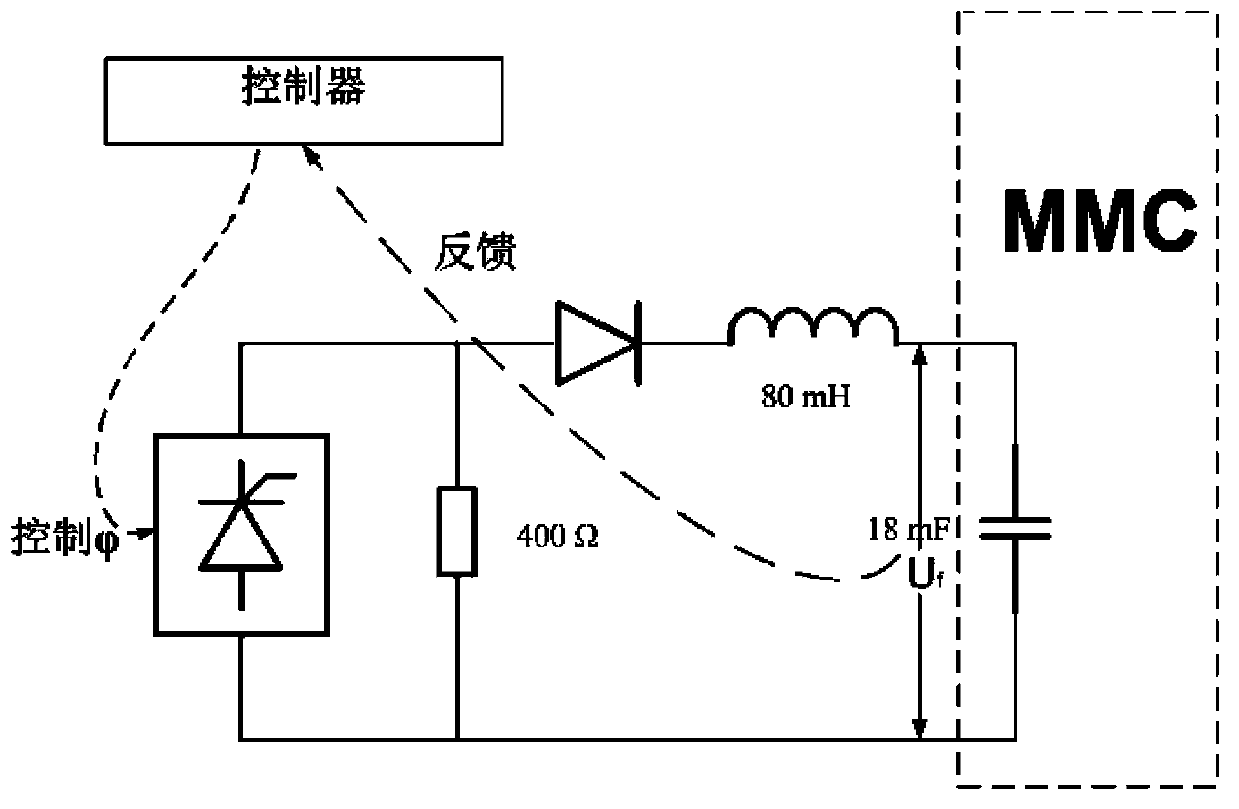 Energy replenishing power supply system and control method thereof for MMC valve