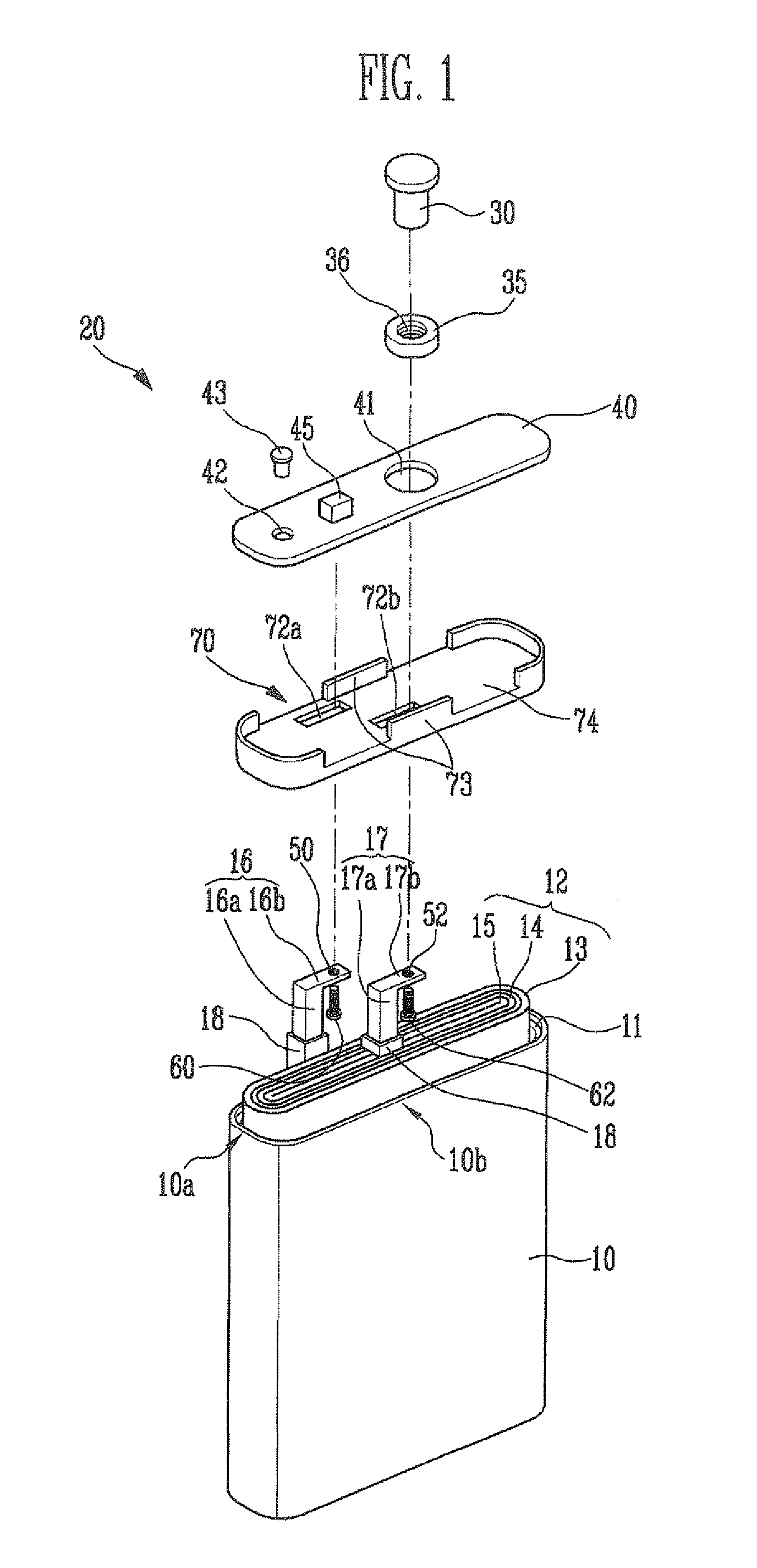Secondary Battery Having Interconnected Positive and Negative Electrode Tabs