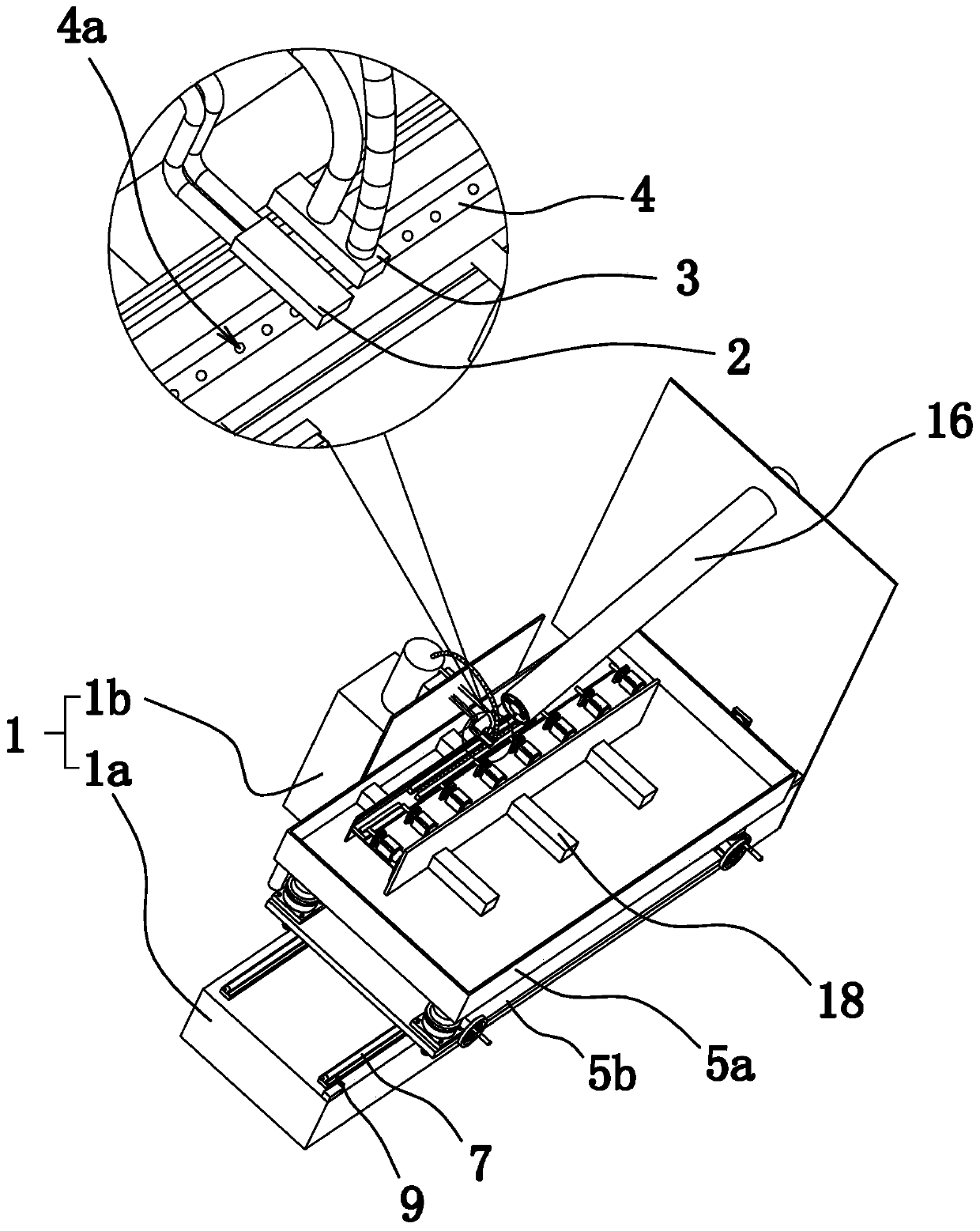 Tooth surface quenching device for rack