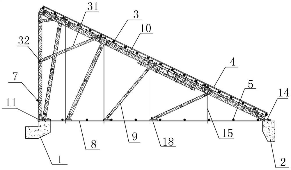 Reinforced old large-span steel-wood roof truss system and construction method thereof