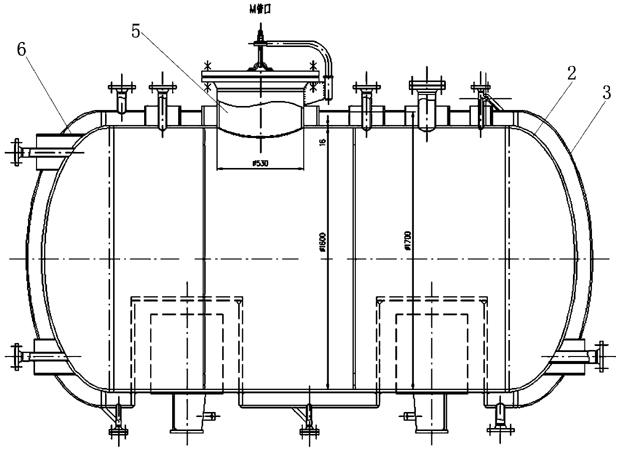 Manufacturing and pressure testing method for jacketed vessel with inner cylinder as inner groove