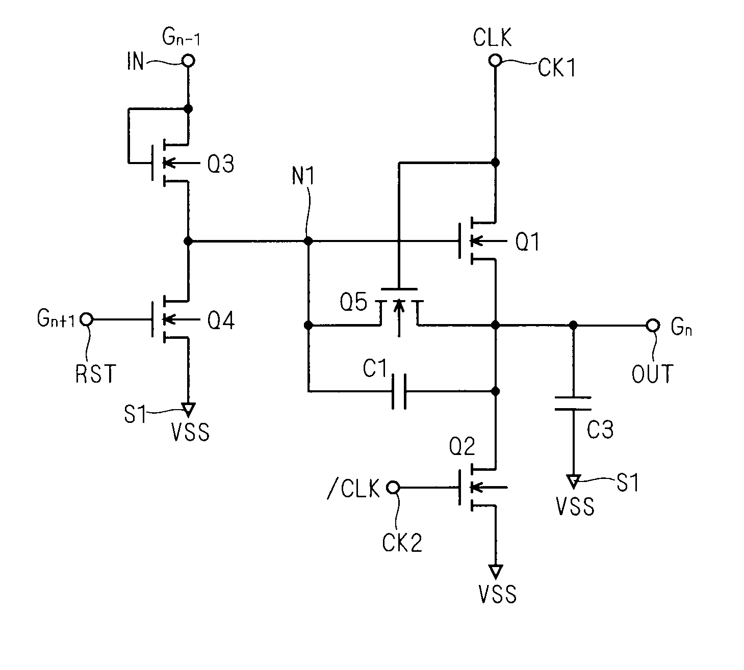 Shift register circuit and image display comprising the same