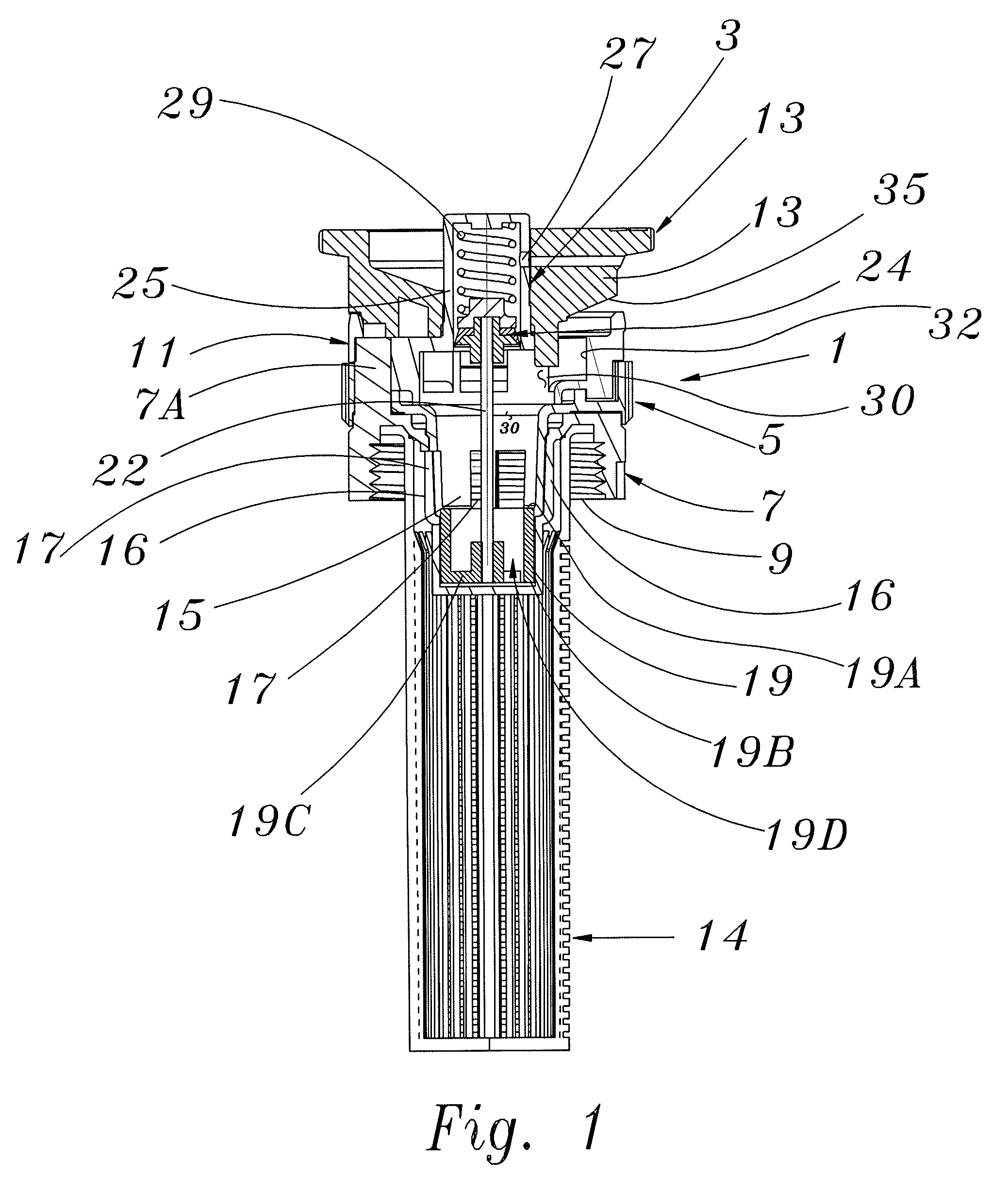 Pressure regulating nozzle assembly with flow control ring