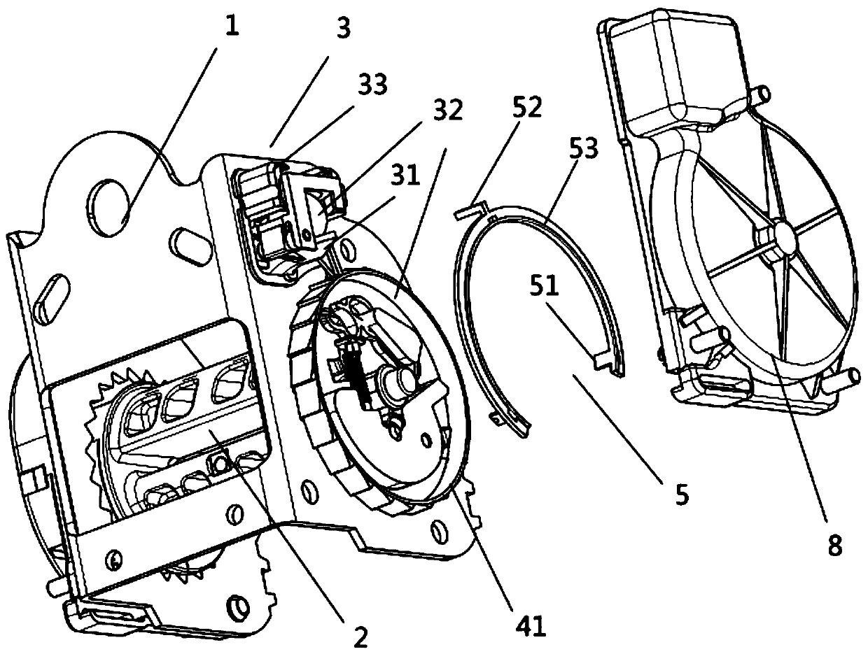 Emergency locking retractor for noise reduction on vehicle sensing assembly