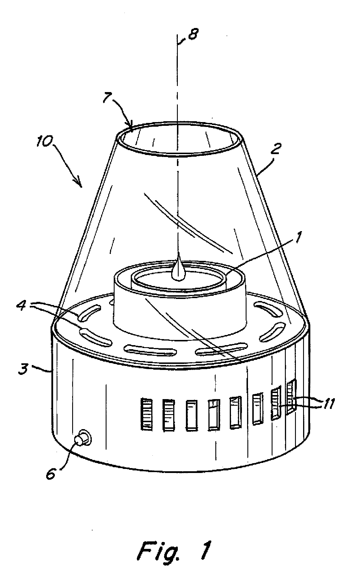Method and apparatus for diffusing the fragrance of a burning candle