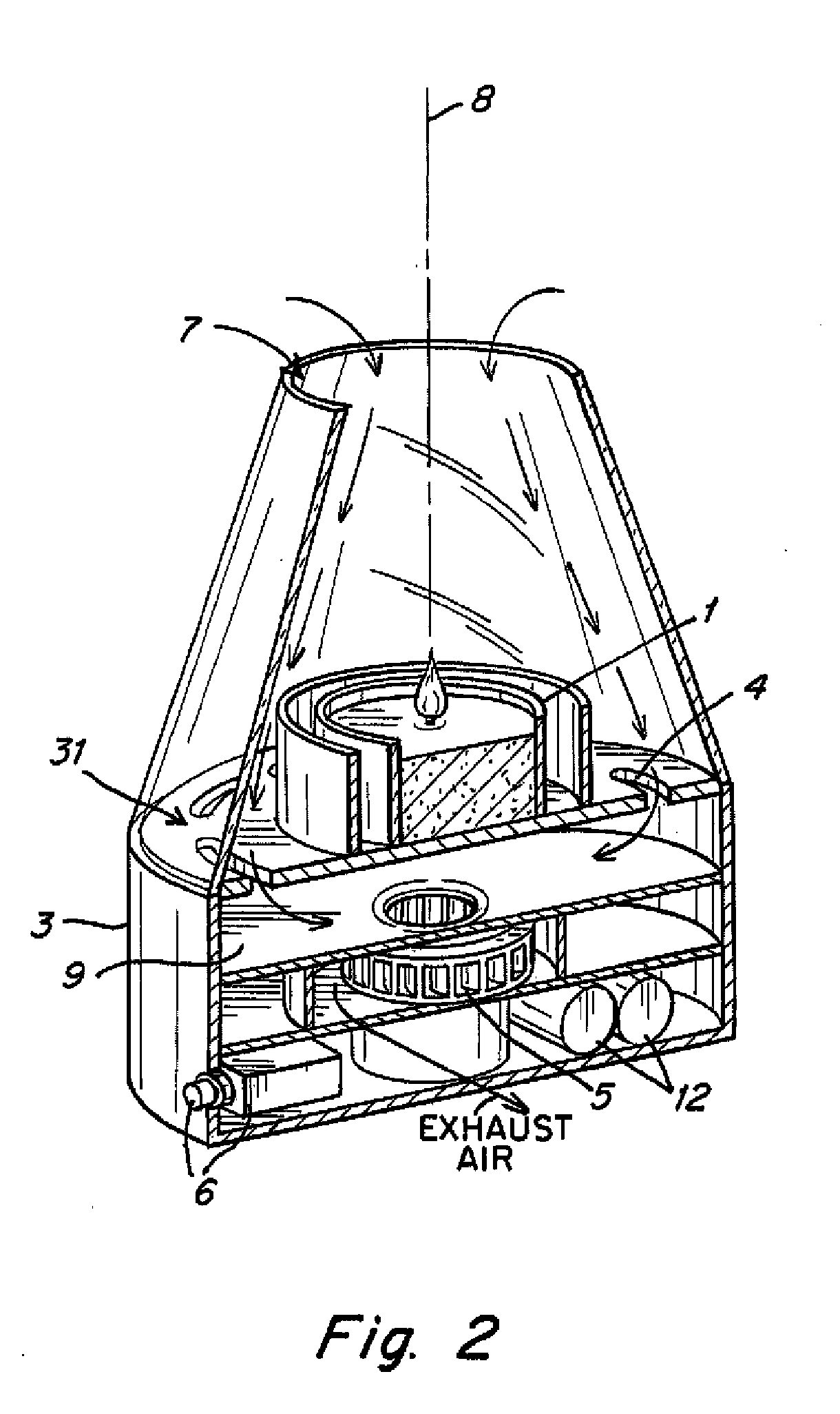 Method and apparatus for diffusing the fragrance of a burning candle