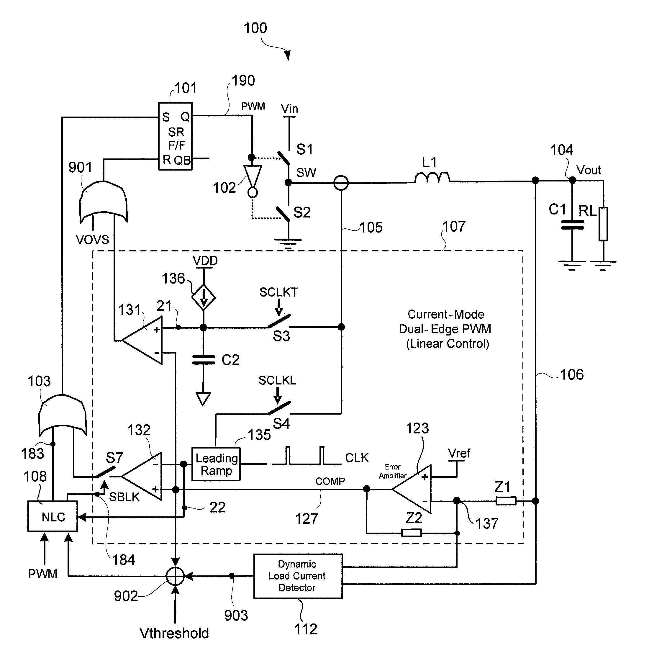 Voltage regulator with current-mode dual-edge pulse width modulation and non-linear control