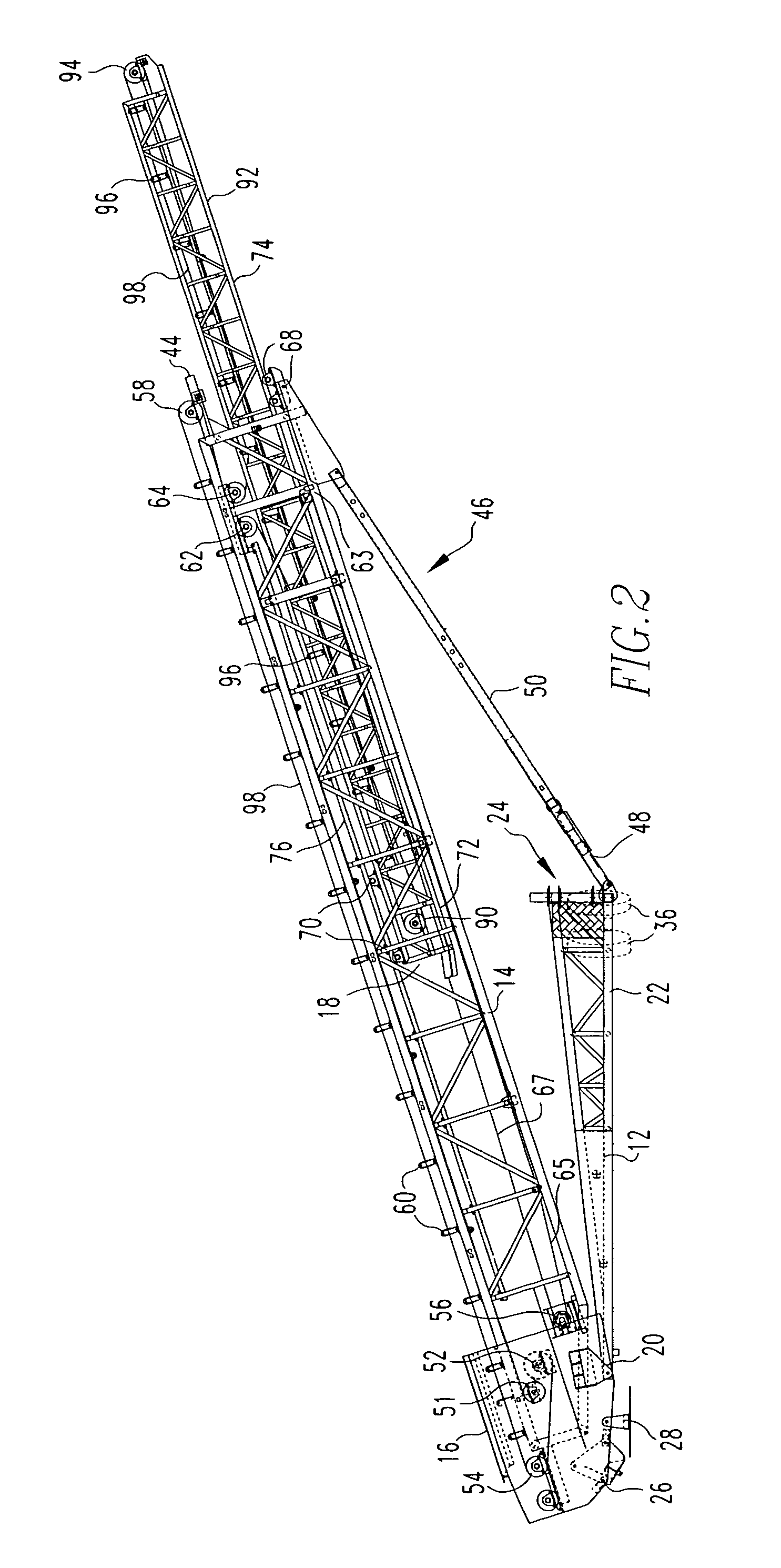 Telescoping stacking conveyor having a single conveyor belt and single drive mechanism for the belt