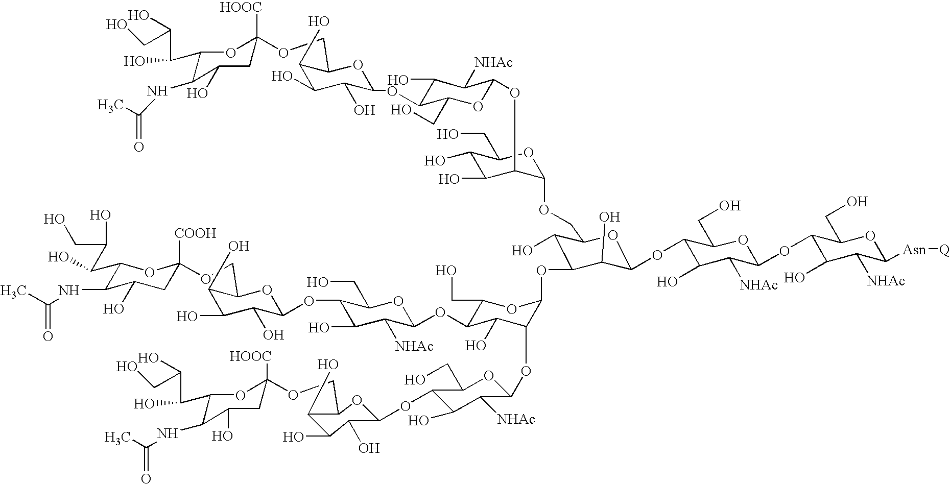 Three-branched sugar-chain asparagine derivatives, the sugar-chain asparagines, the sugar chains, and processes for producing these