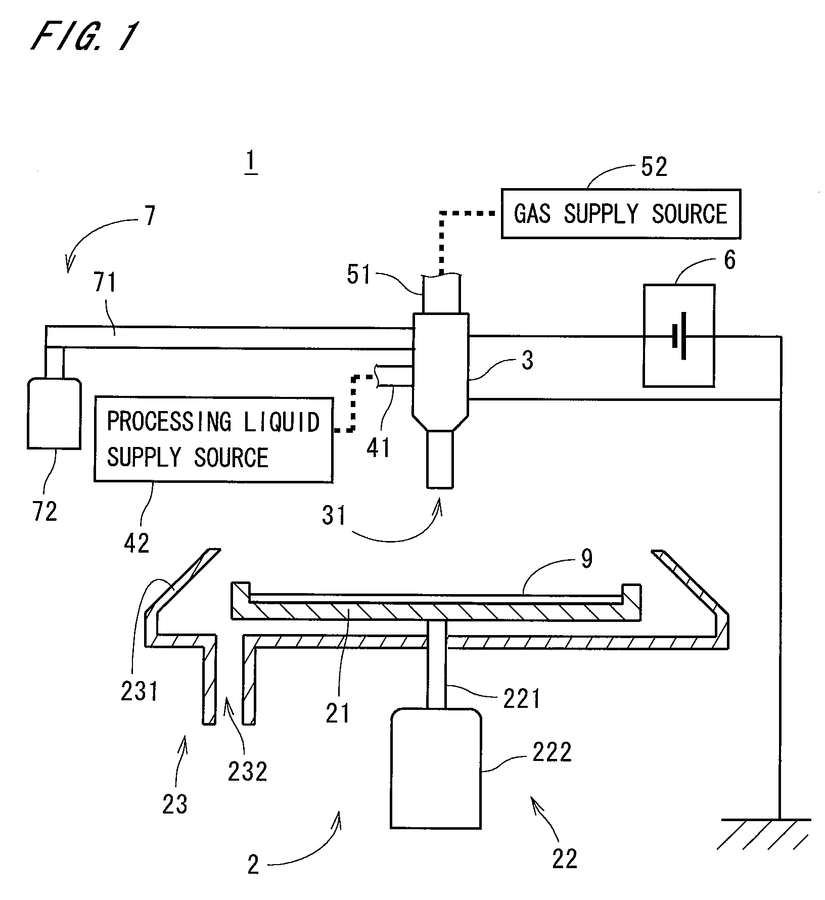 Two-fluid nozzle, substrate processing apparatus, and substrate processing method