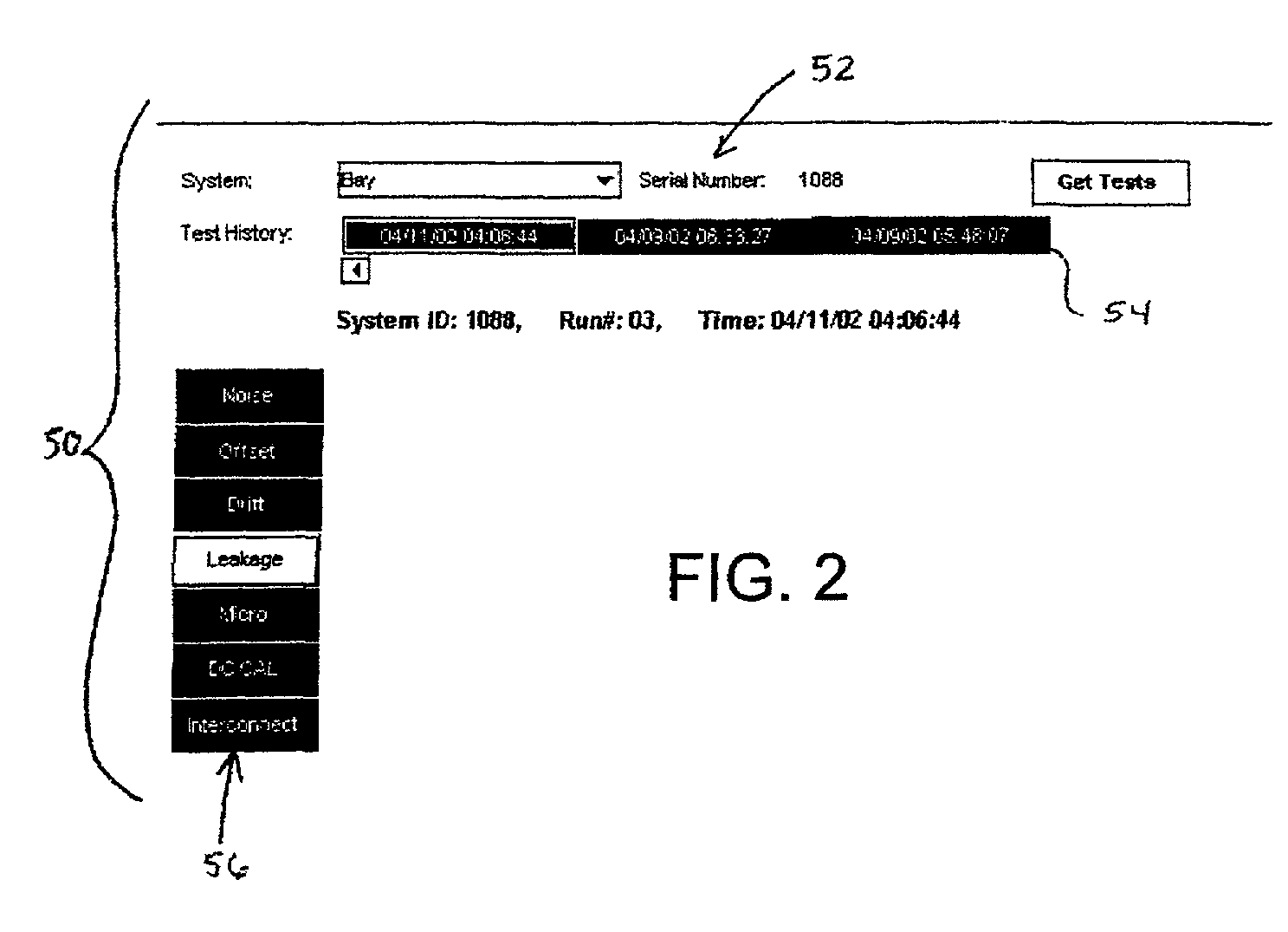 Diagnostic system for a data acquisition system