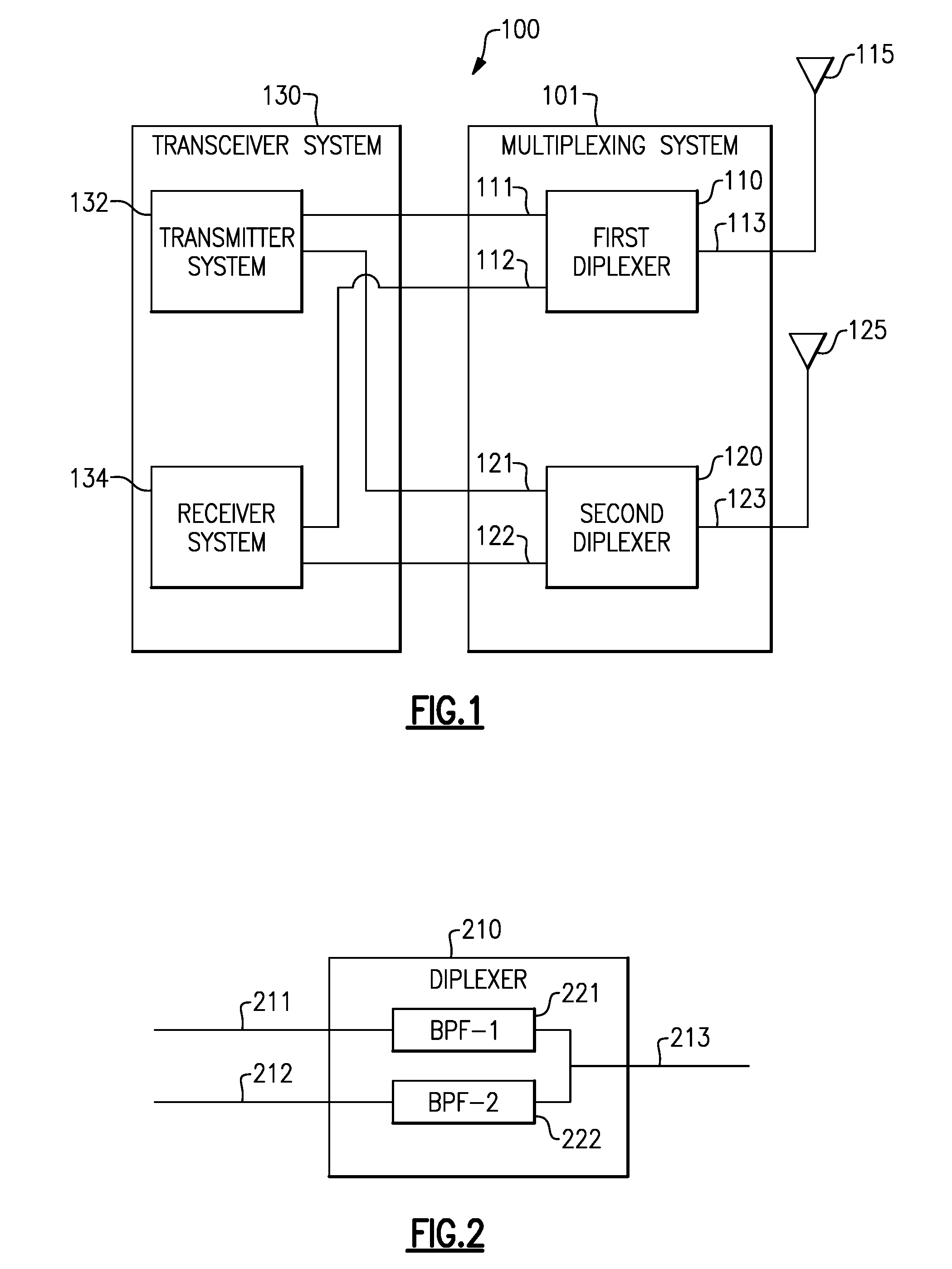 Carrier aggregation using diplexers
