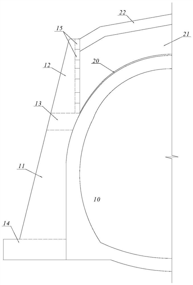 Pile plate type ear wall type open cut tunnel structure