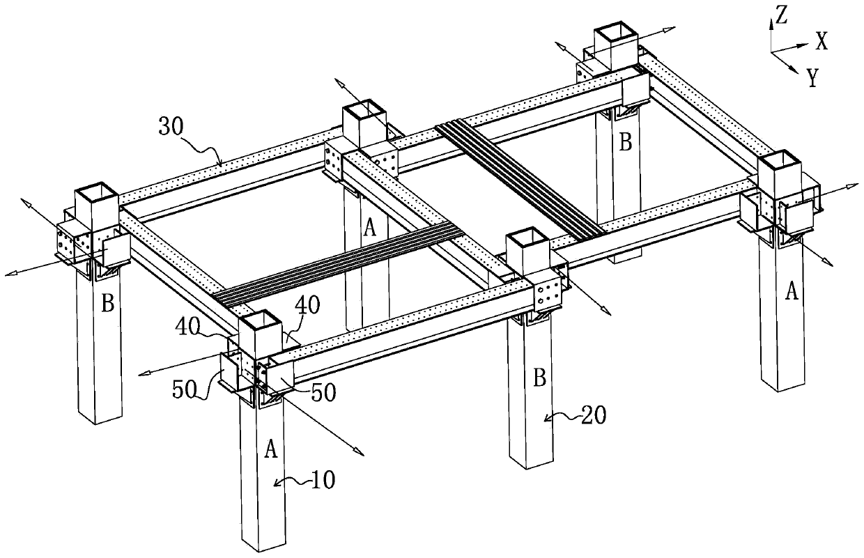 Steel structure assembling system for fabricated building and construction method