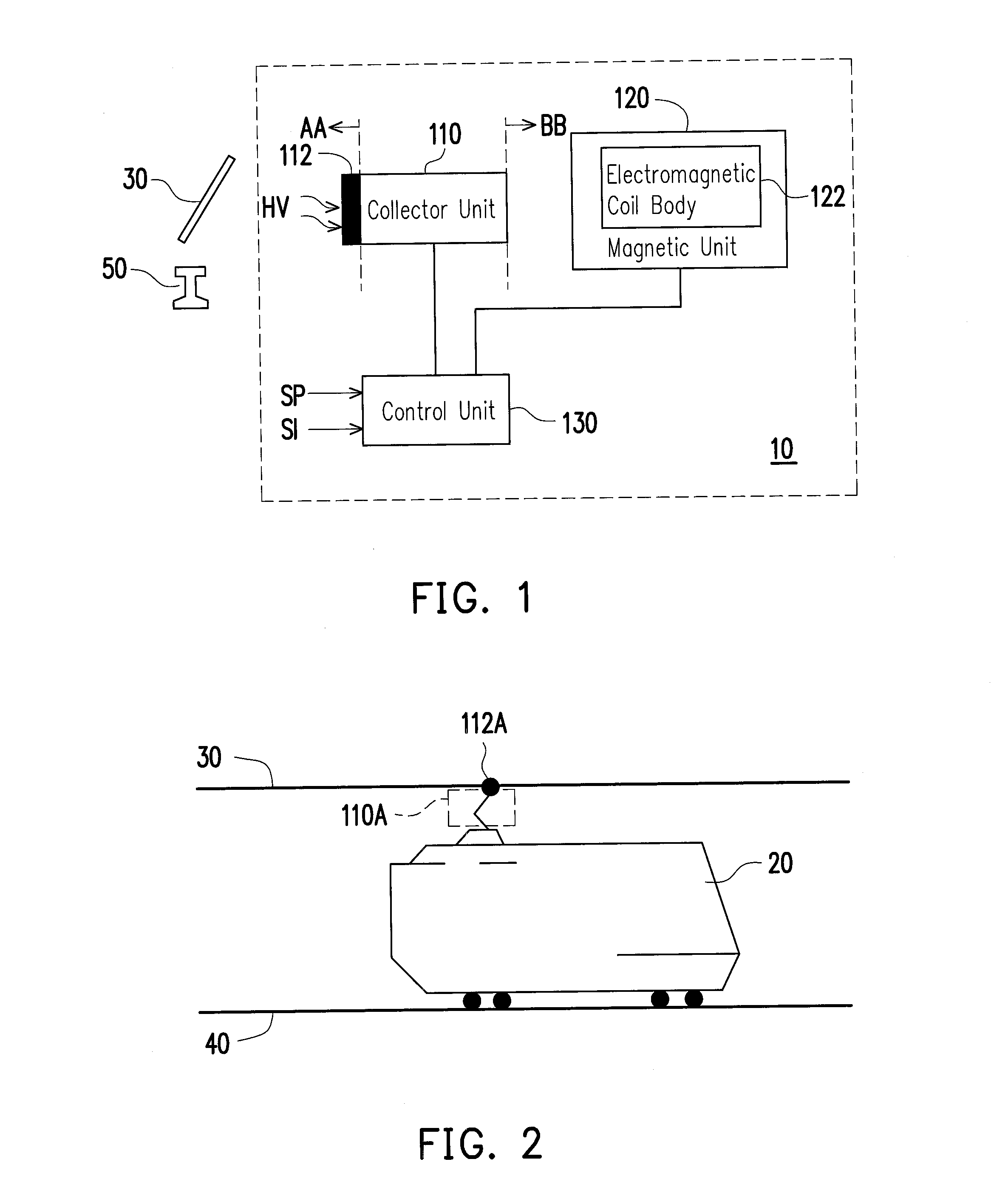 Collector device of electric train and collector method thereof