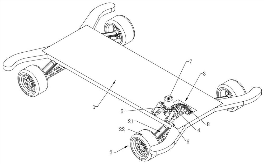 A fast assembly device for a power bracket of a transport vehicle