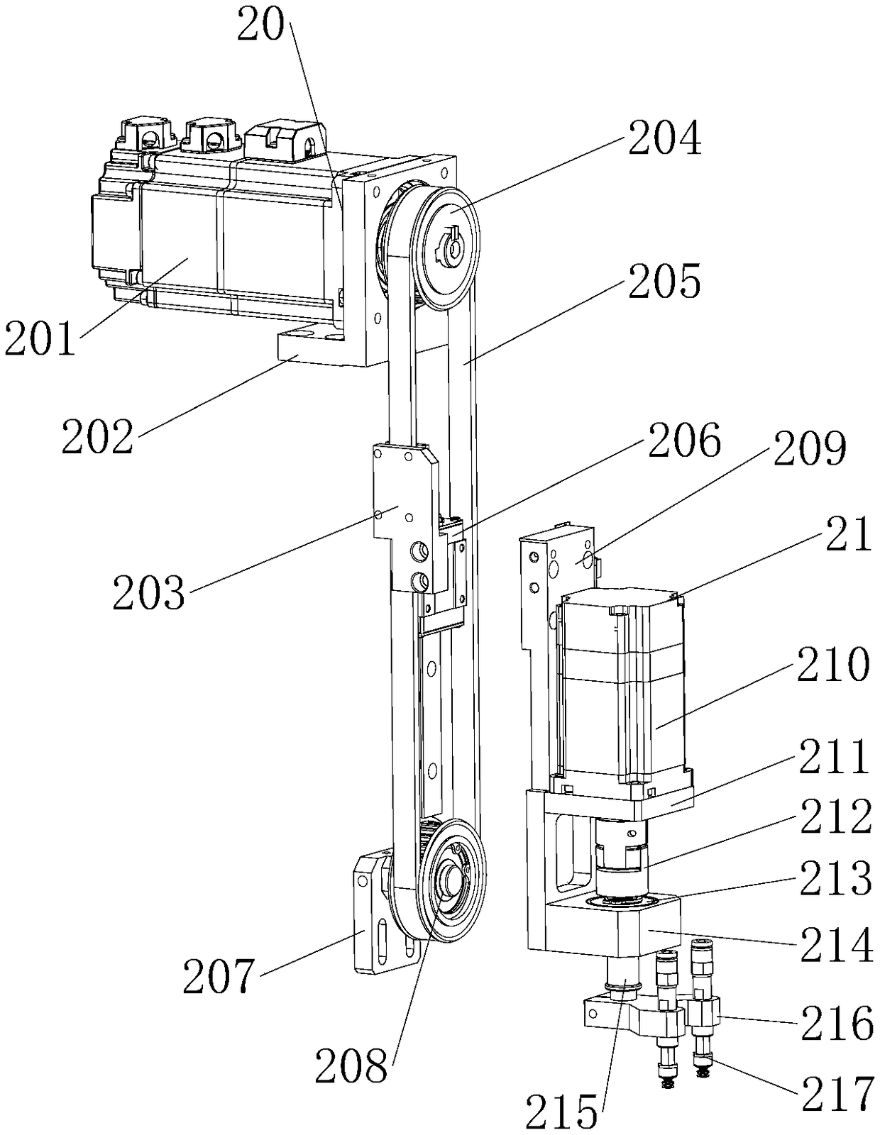 Automatic assembling device of mobile phone batteries