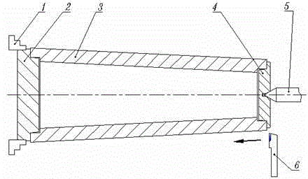 Clamping and machining method for large thin-wall taper sleeves
