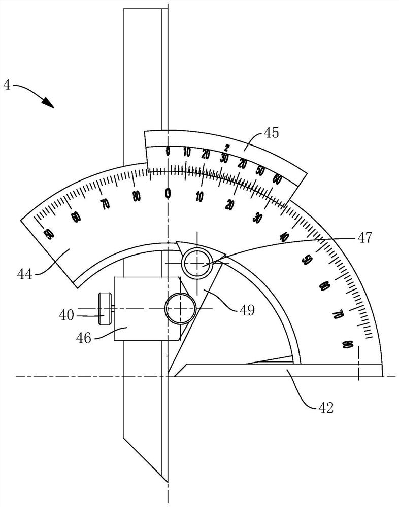 Adjustable stator blade mounting angle measuring device and method and axial-flow compressor