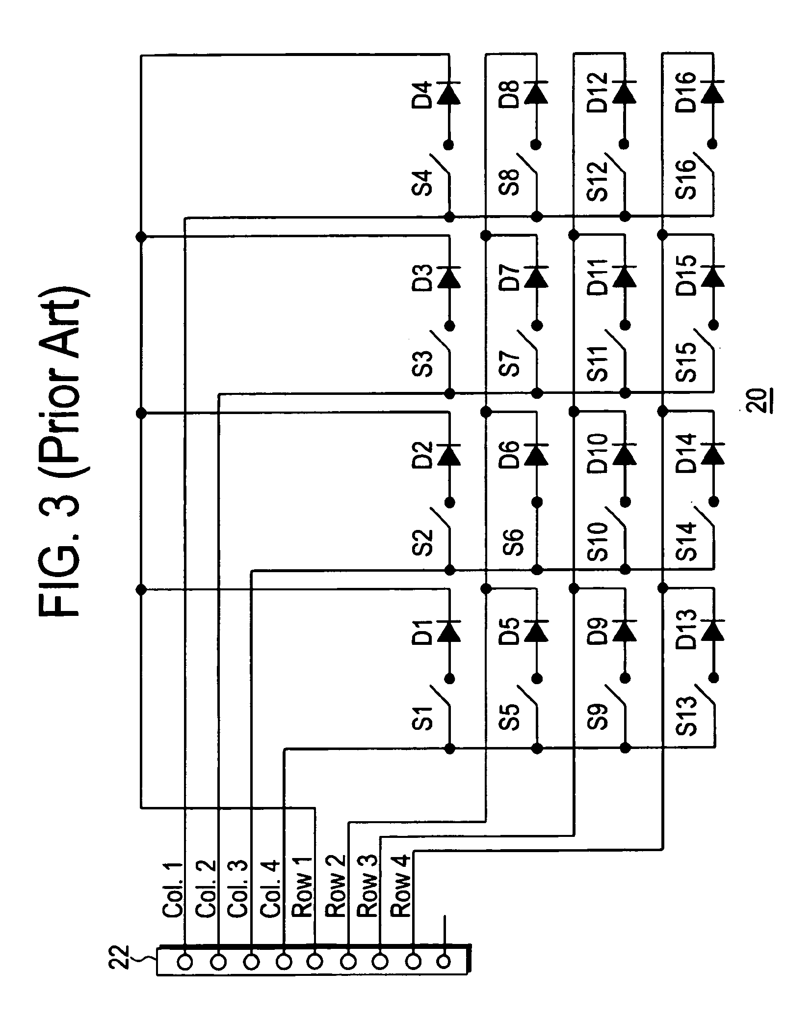 Circuit and method for a switch matrix and switch sensing