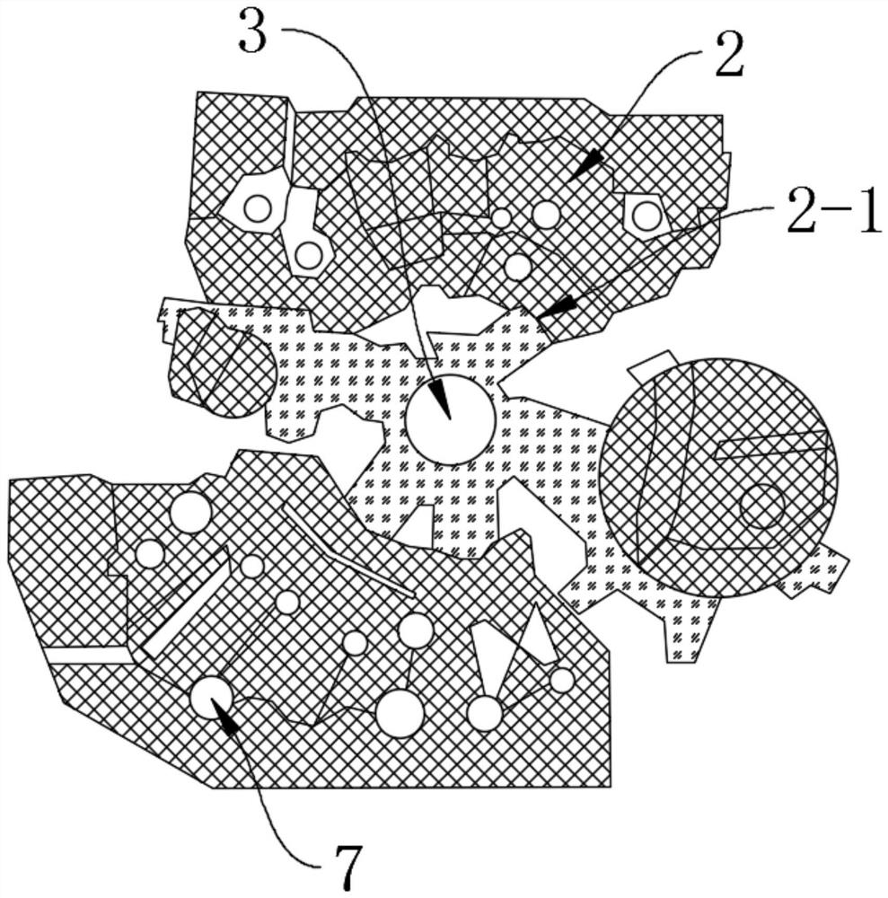 Low-pressure casting method and device for thin-wall complex aluminum alloy gearbox shell