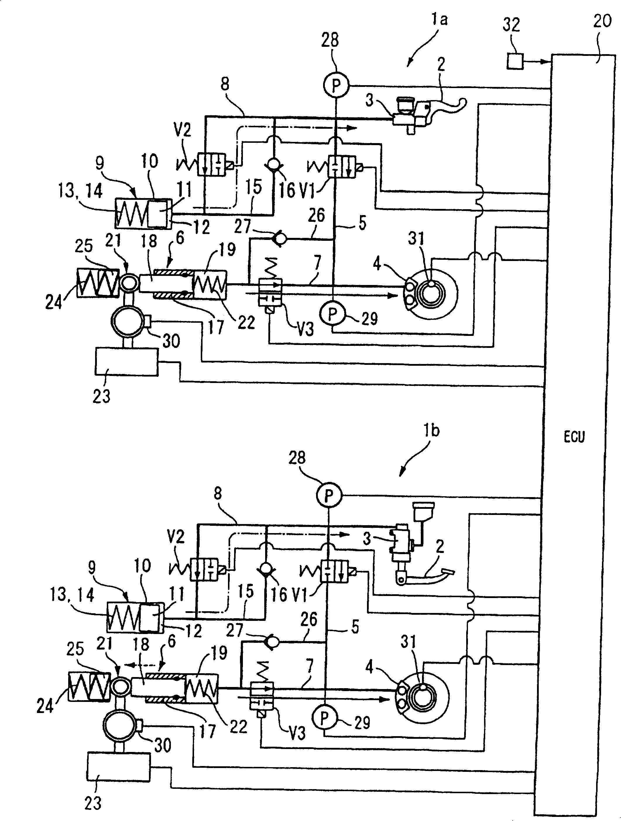 Braking device for motorcycle