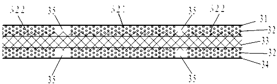 Comb-shaped multi-layered absorption core body and processing method thereof