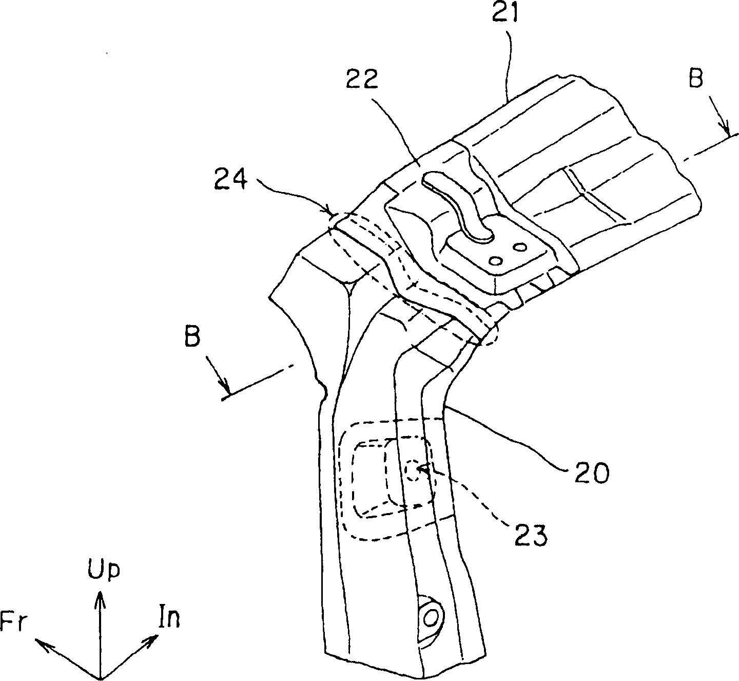 Rear body structure of vehicle