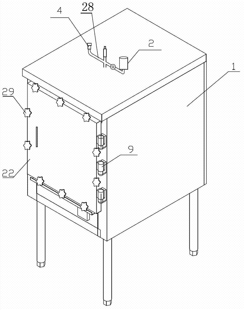 Pressure steaming cabinet